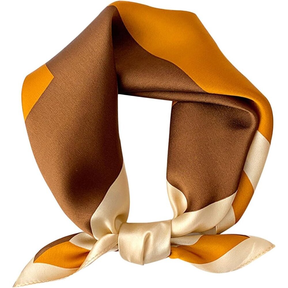 27.5" Mulberry Silk Feeling Head Scarf Women's Fashion Square Neck Satin Scarfs
